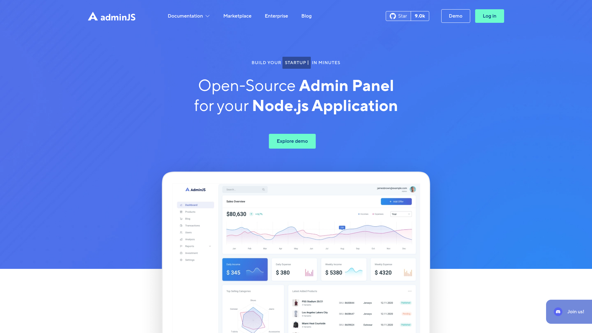 AdminJS screenshot AdminJS screenshot