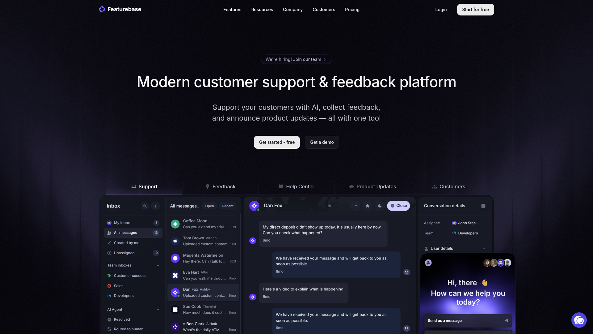 Featurebase screenshot