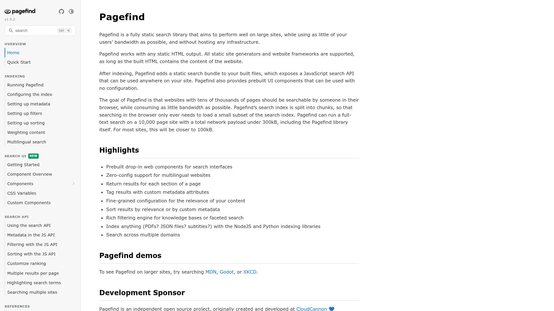 Pagefind screenshot Pagefind screenshot