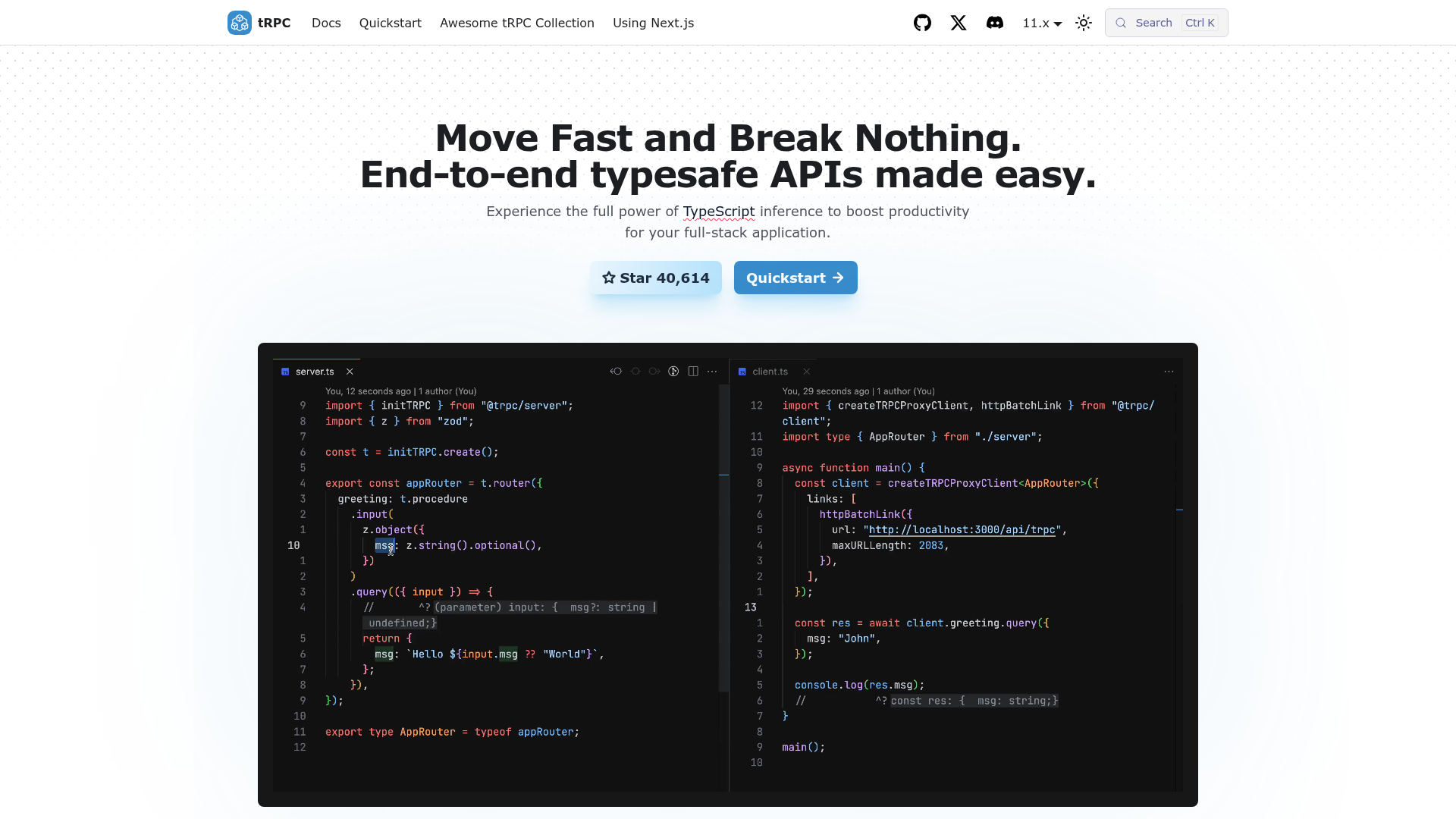 tRPC screenshot tRPC screenshot