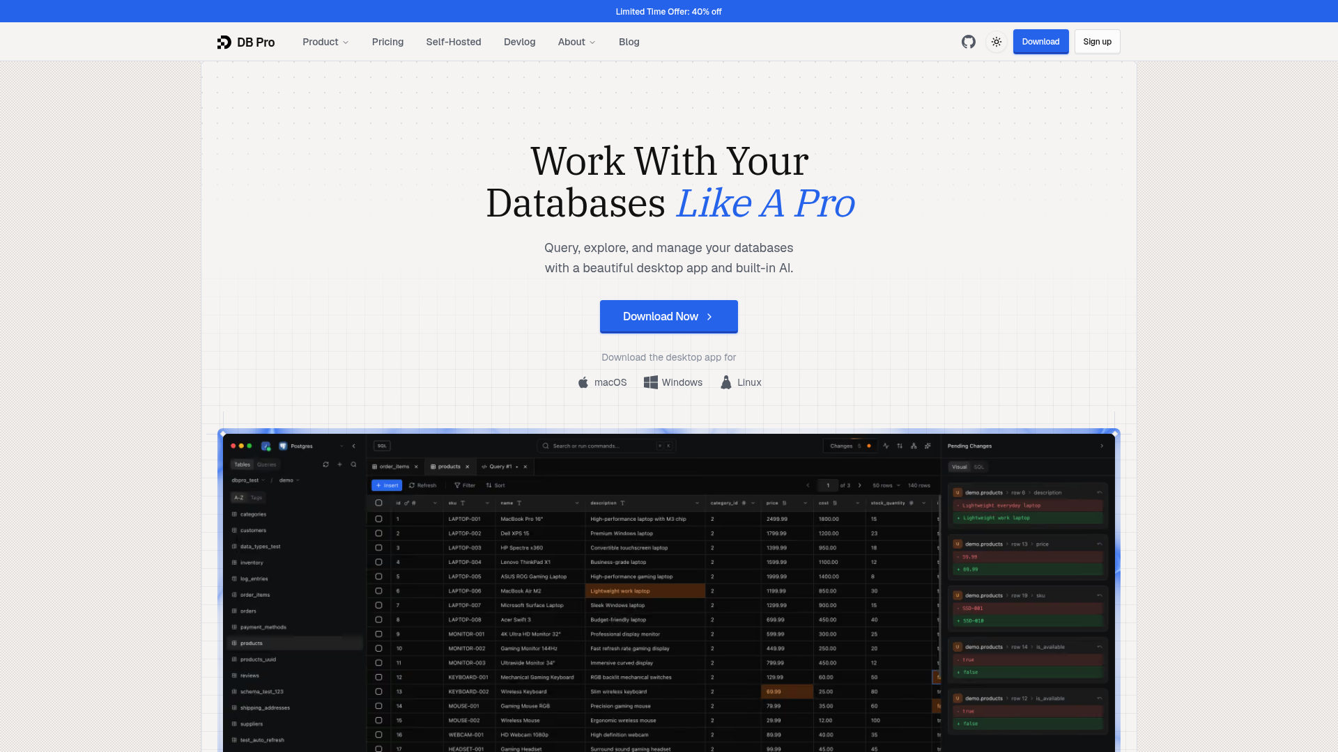 DB Pro screenshot DB Pro screenshot