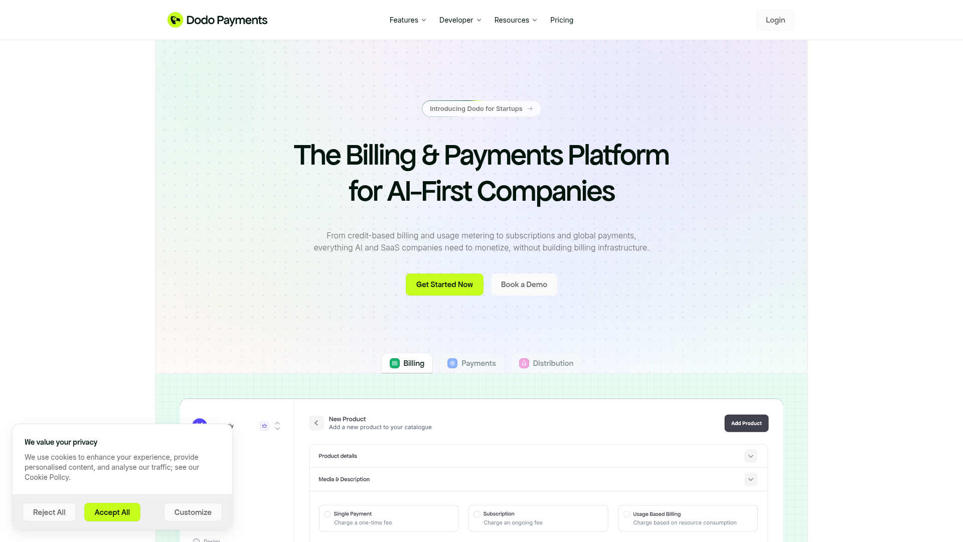 Dodo Payments screenshot
