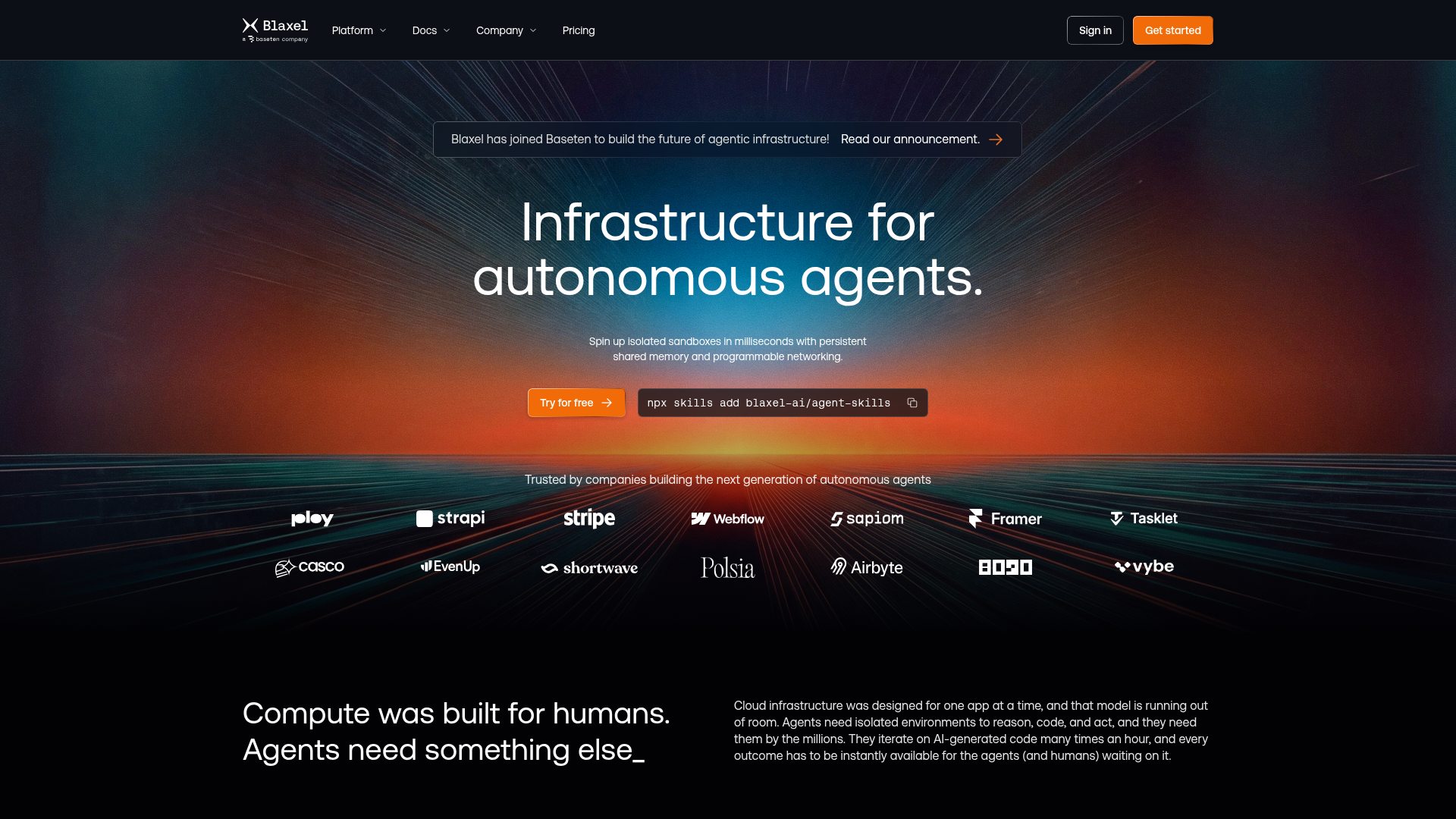 Blaxel screenshot