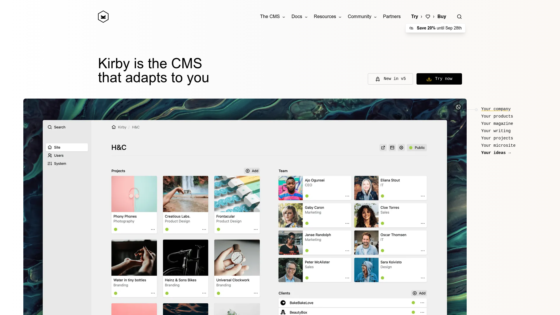 Kirby CMS screenshot Kirby CMS screenshot