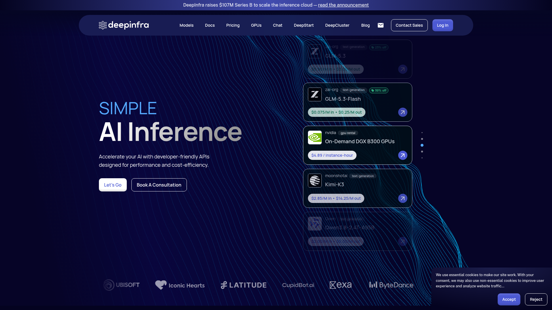 DeepInfra screenshot DeepInfra screenshot