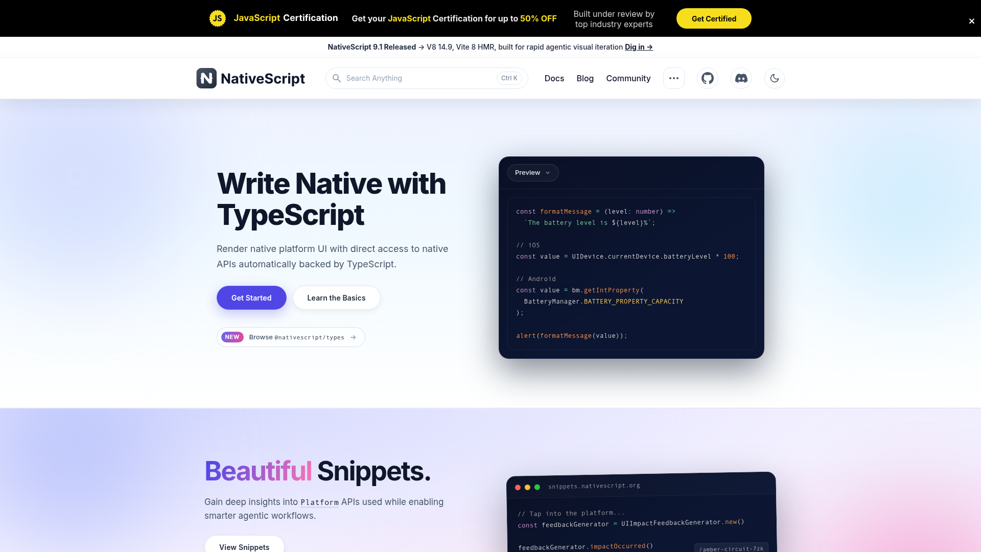 NativeScript screenshot NativeScript screenshot