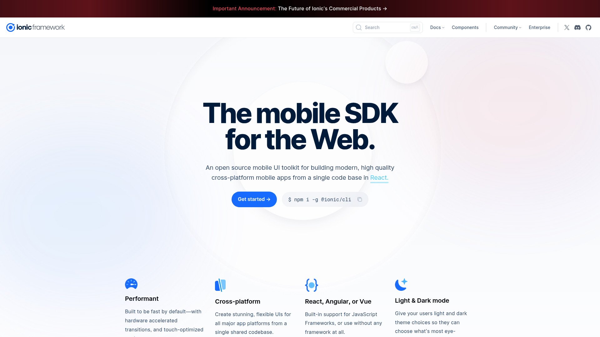 Ionic Framework screenshot