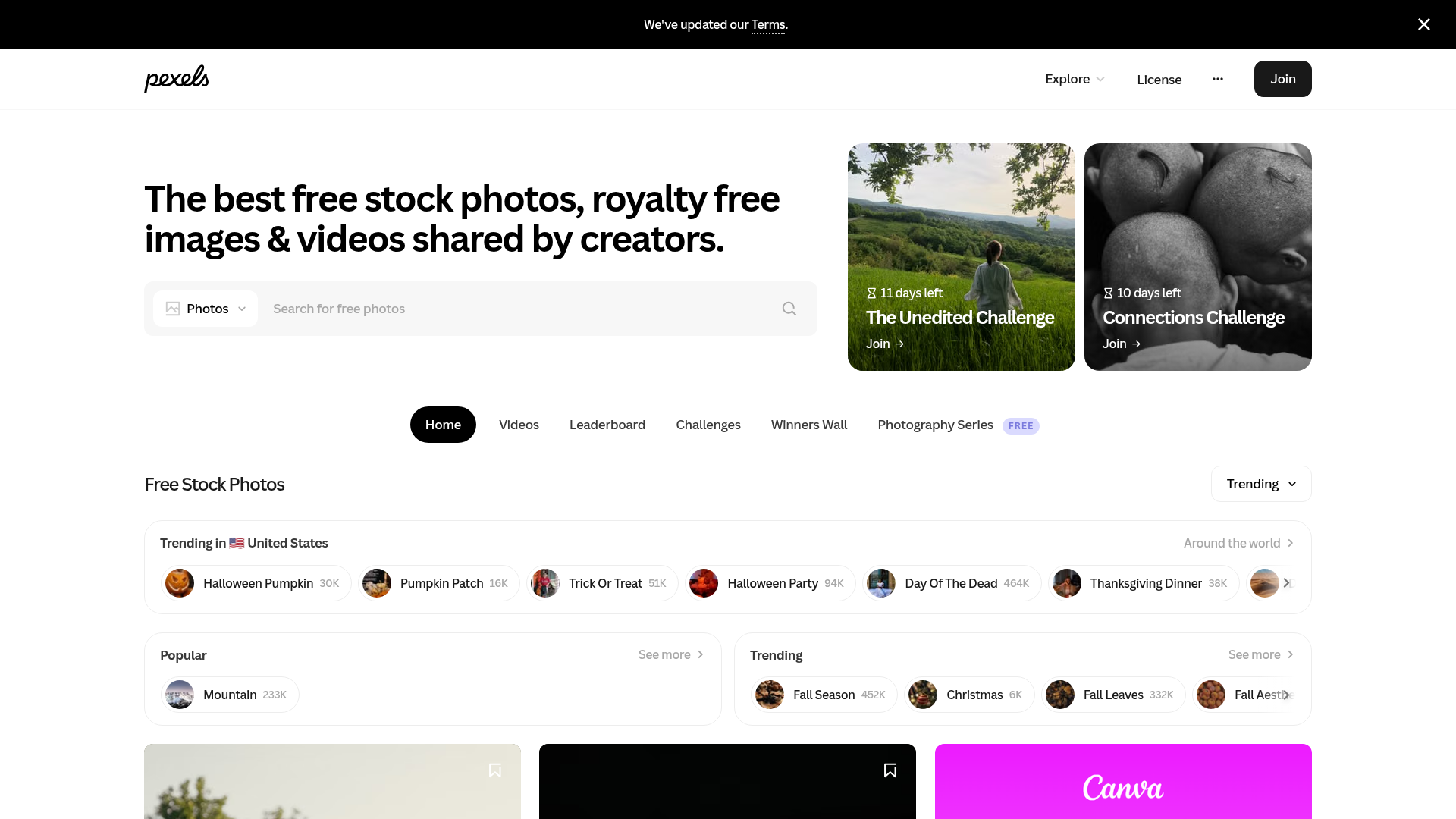 Pexels screenshot