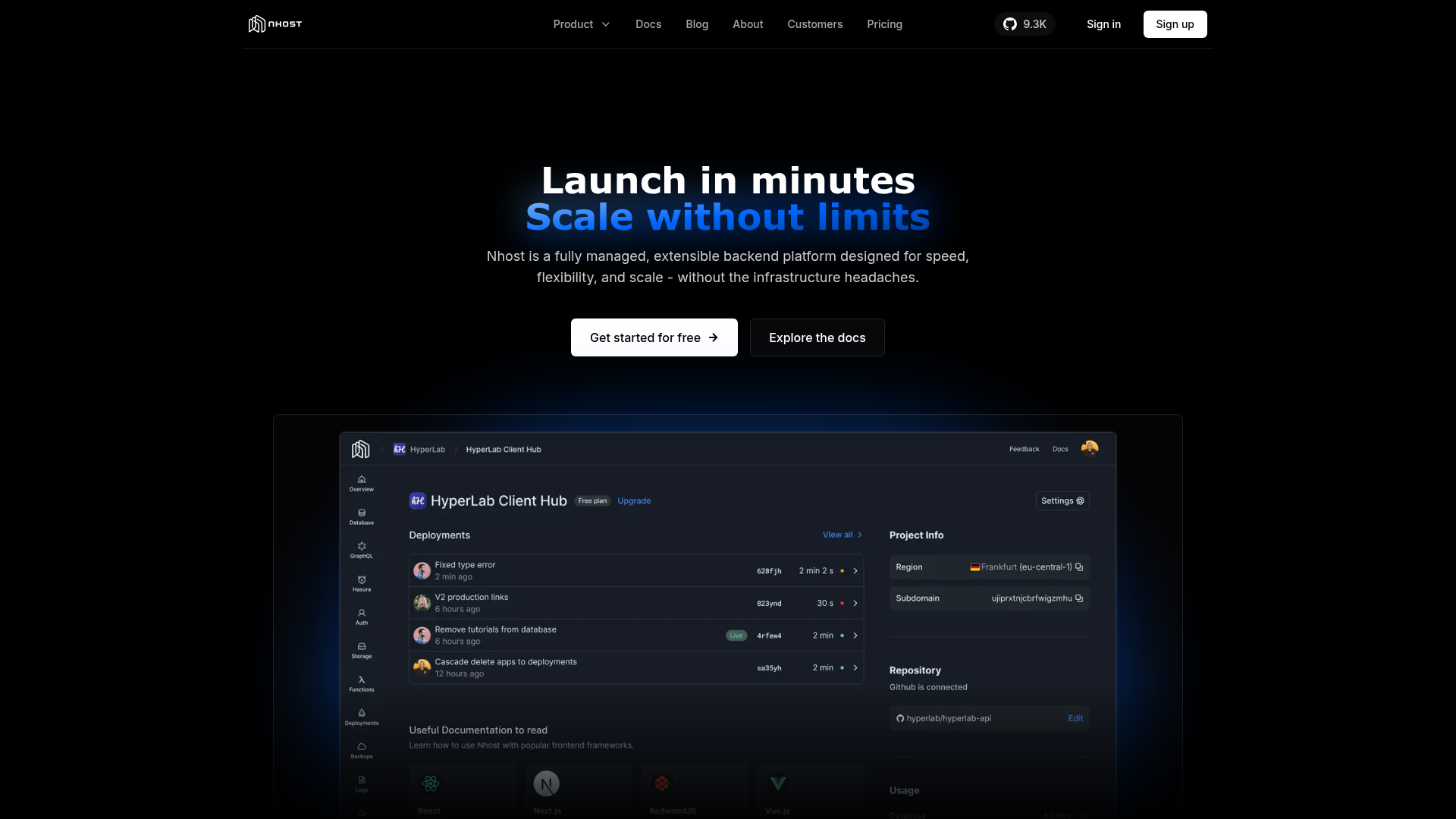 Nhost screenshot Nhost screenshot