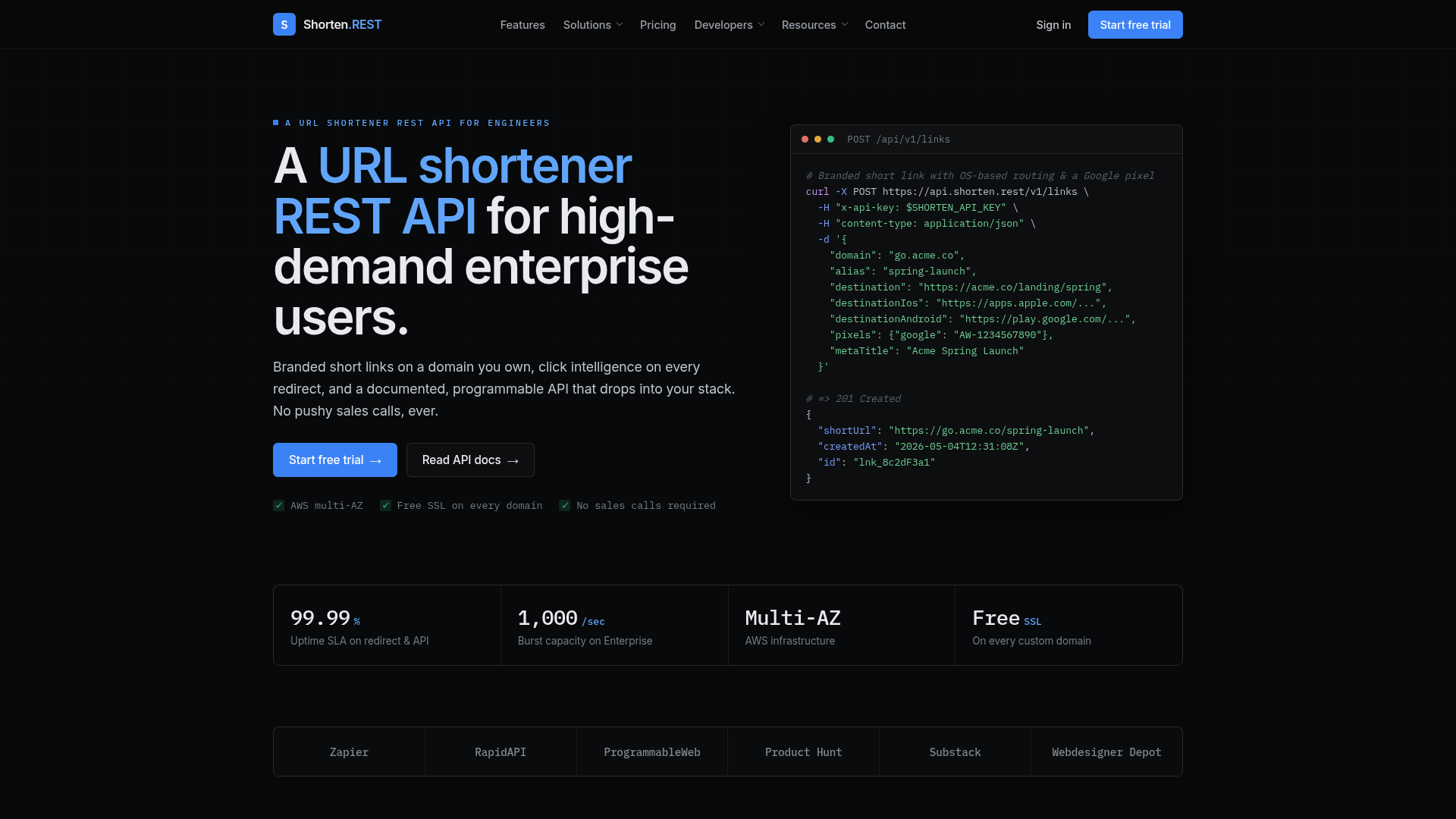 Shorten.REST screenshot