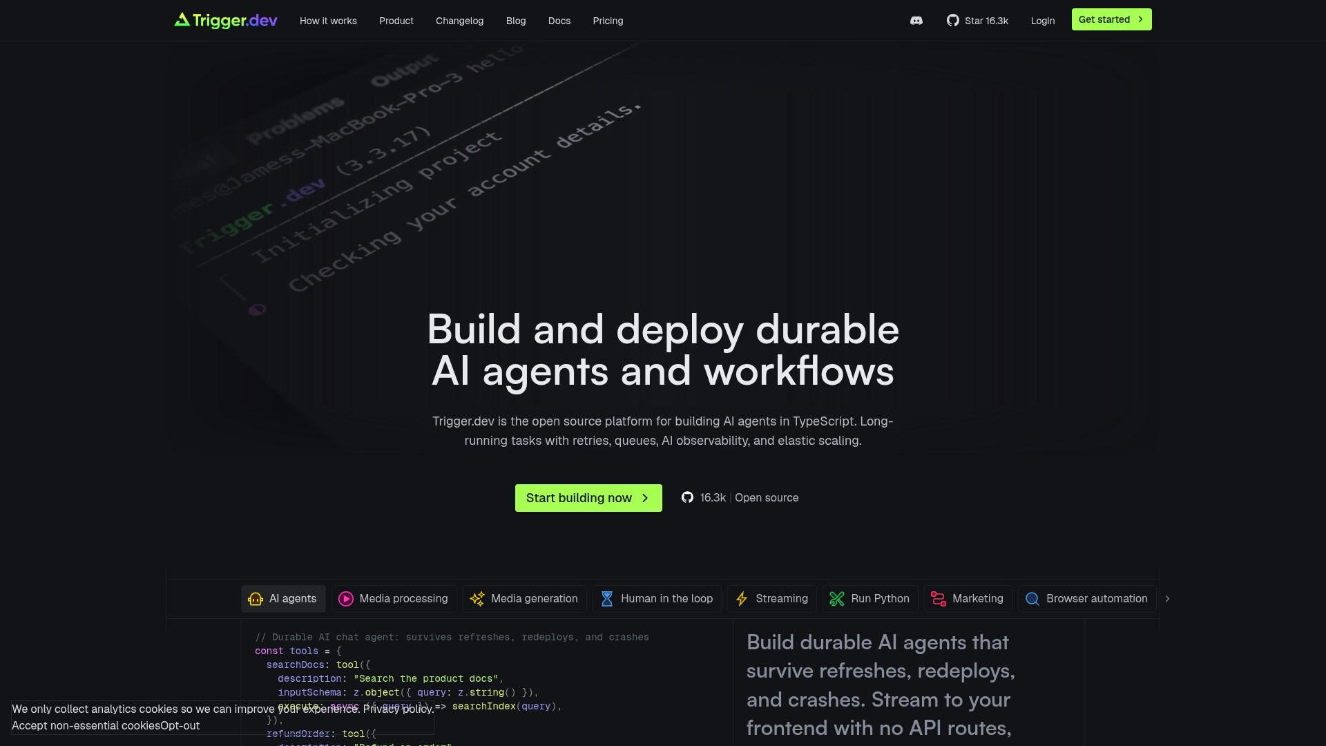 Trigger.dev screenshot Trigger.dev screenshot