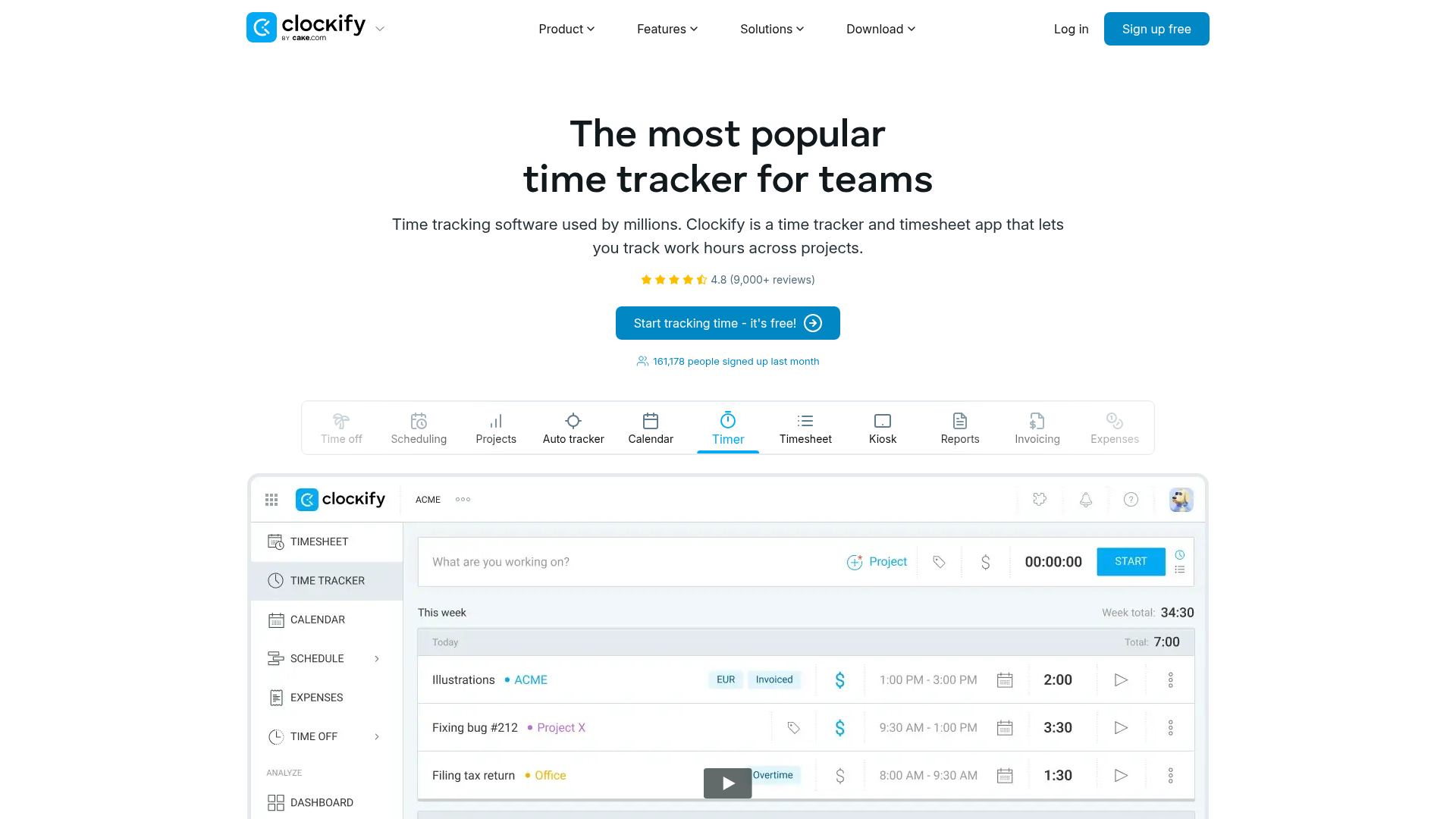 Clockify screenshot Clockify screenshot