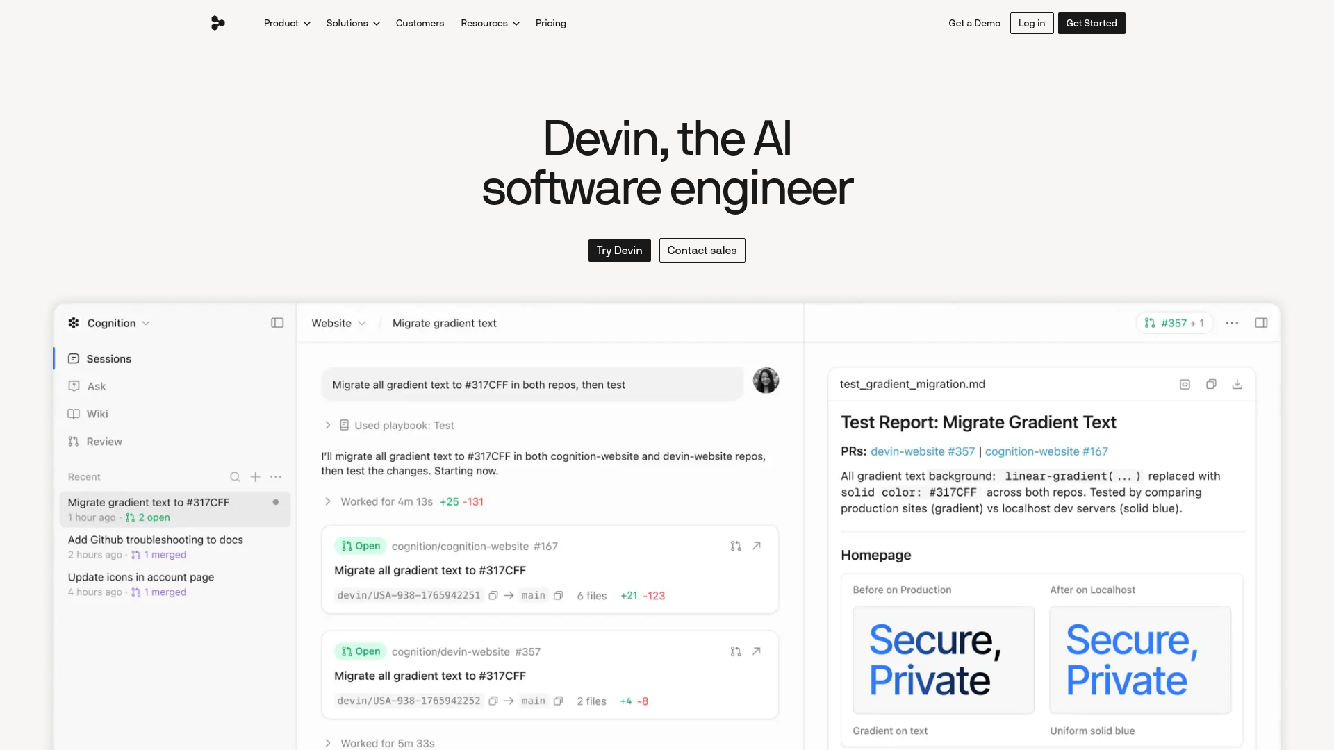 Devin screenshot Devin screenshot