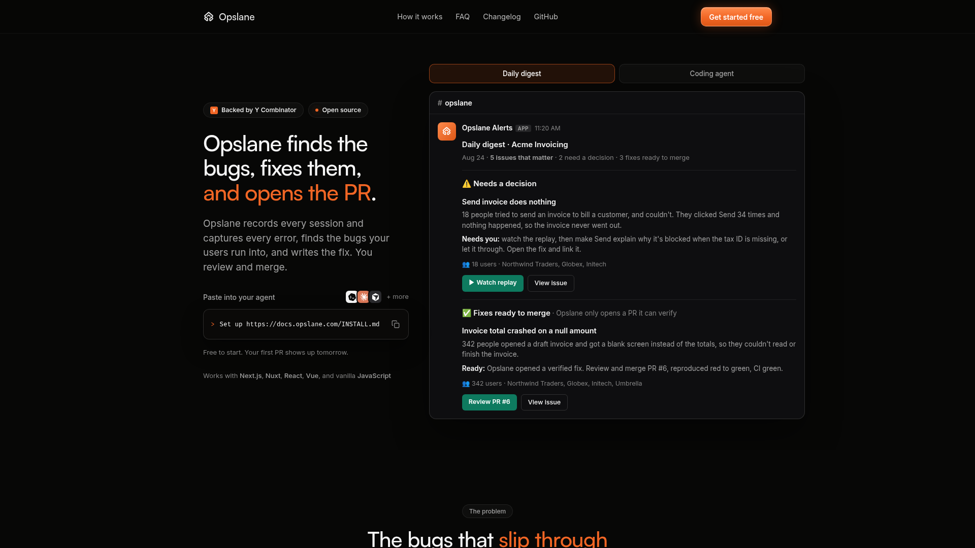 Opslane screenshot Opslane screenshot