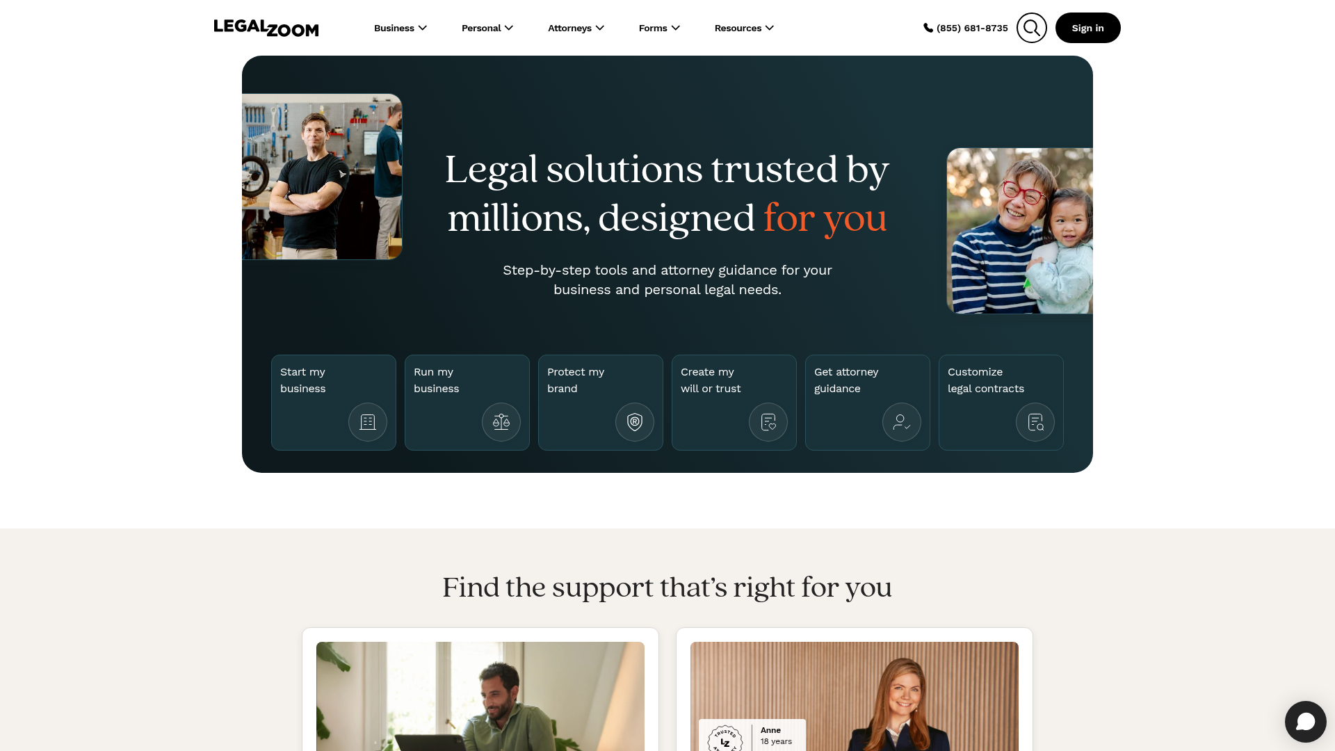 LegalZoom screenshot LegalZoom screenshot