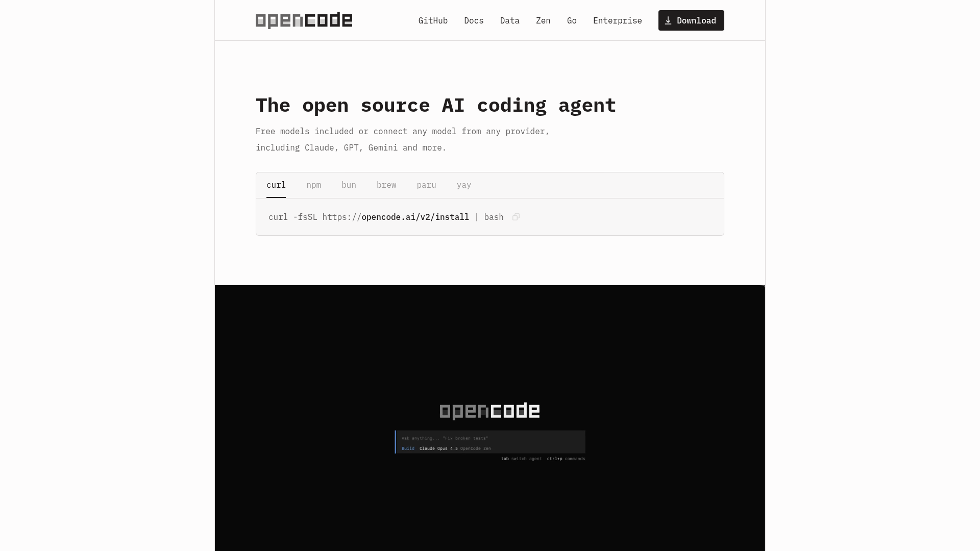 OpenCode screenshot OpenCode screenshot