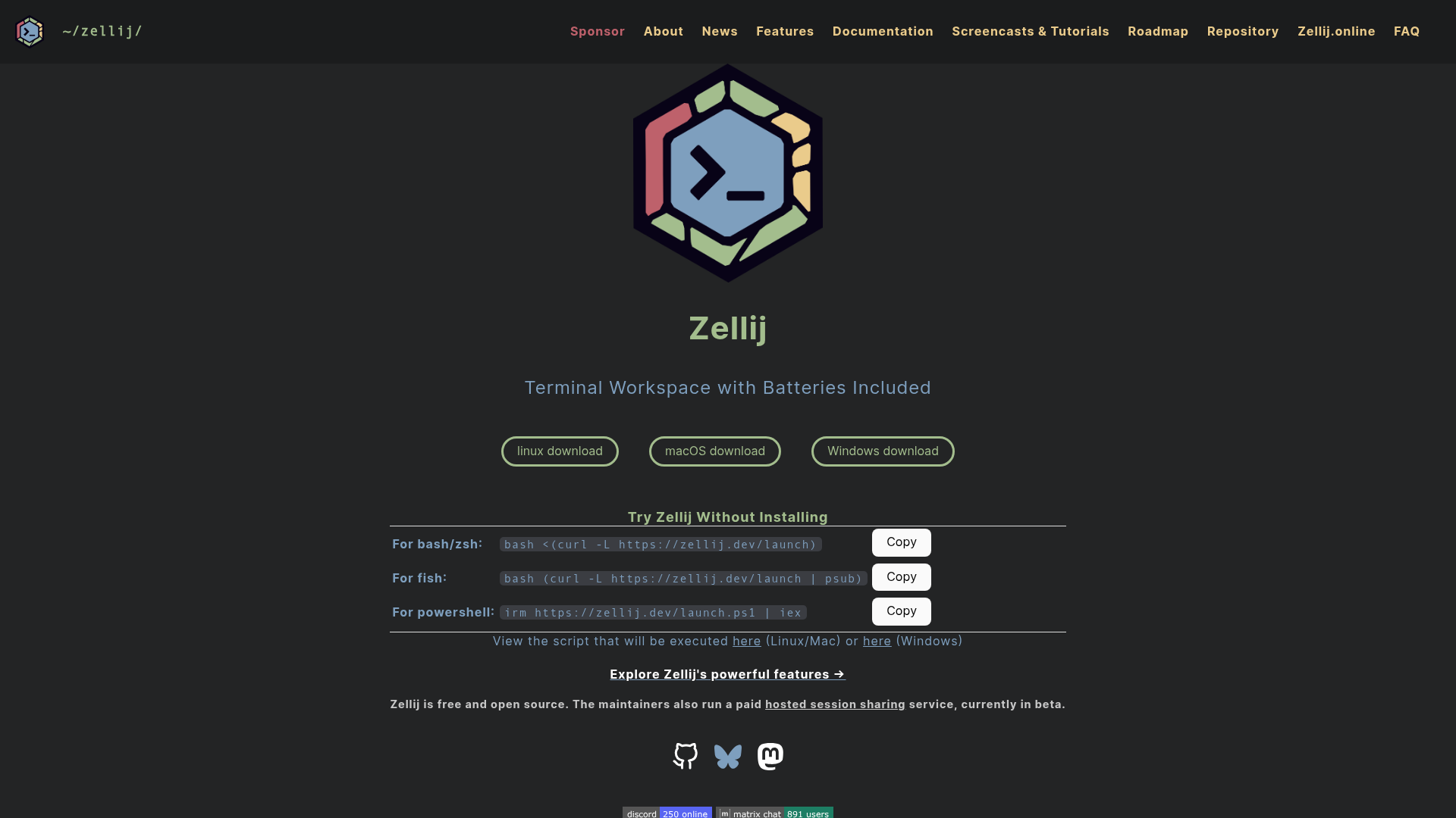 Zellij screenshot Zellij screenshot