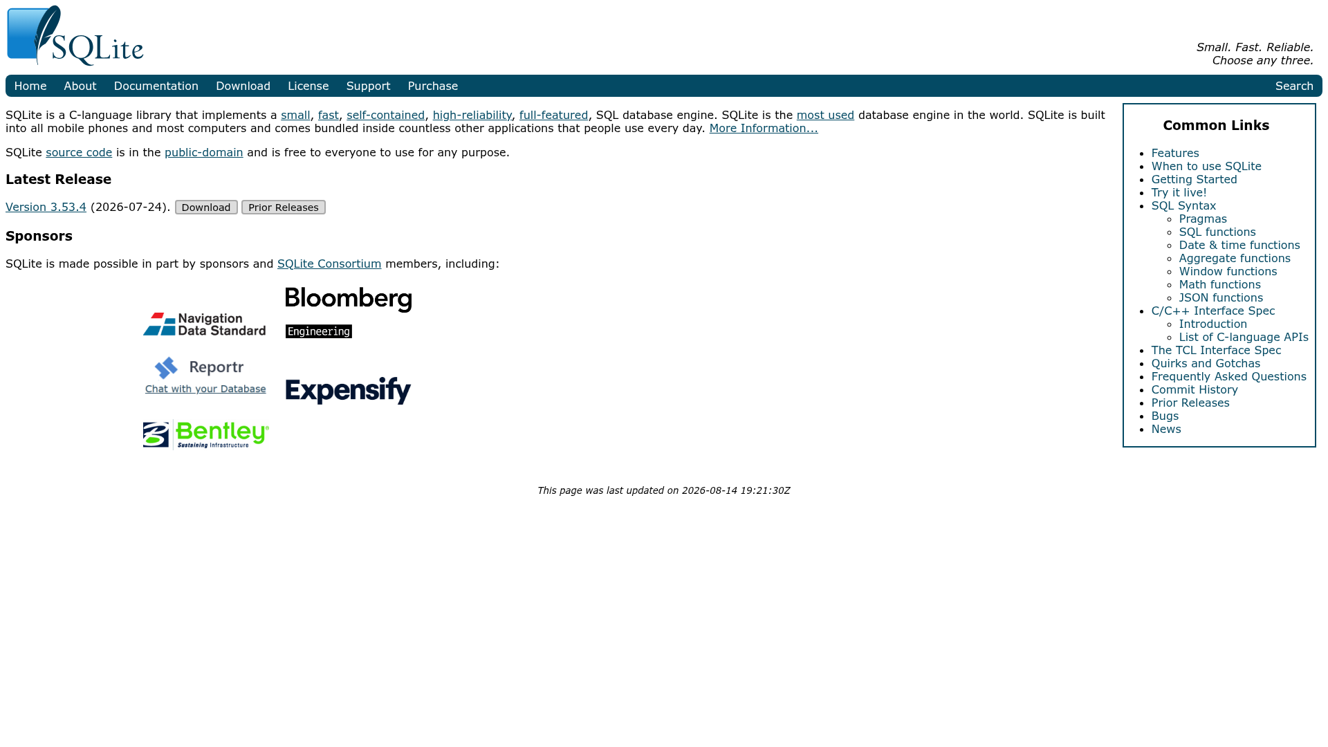 SQLite screenshot SQLite screenshot